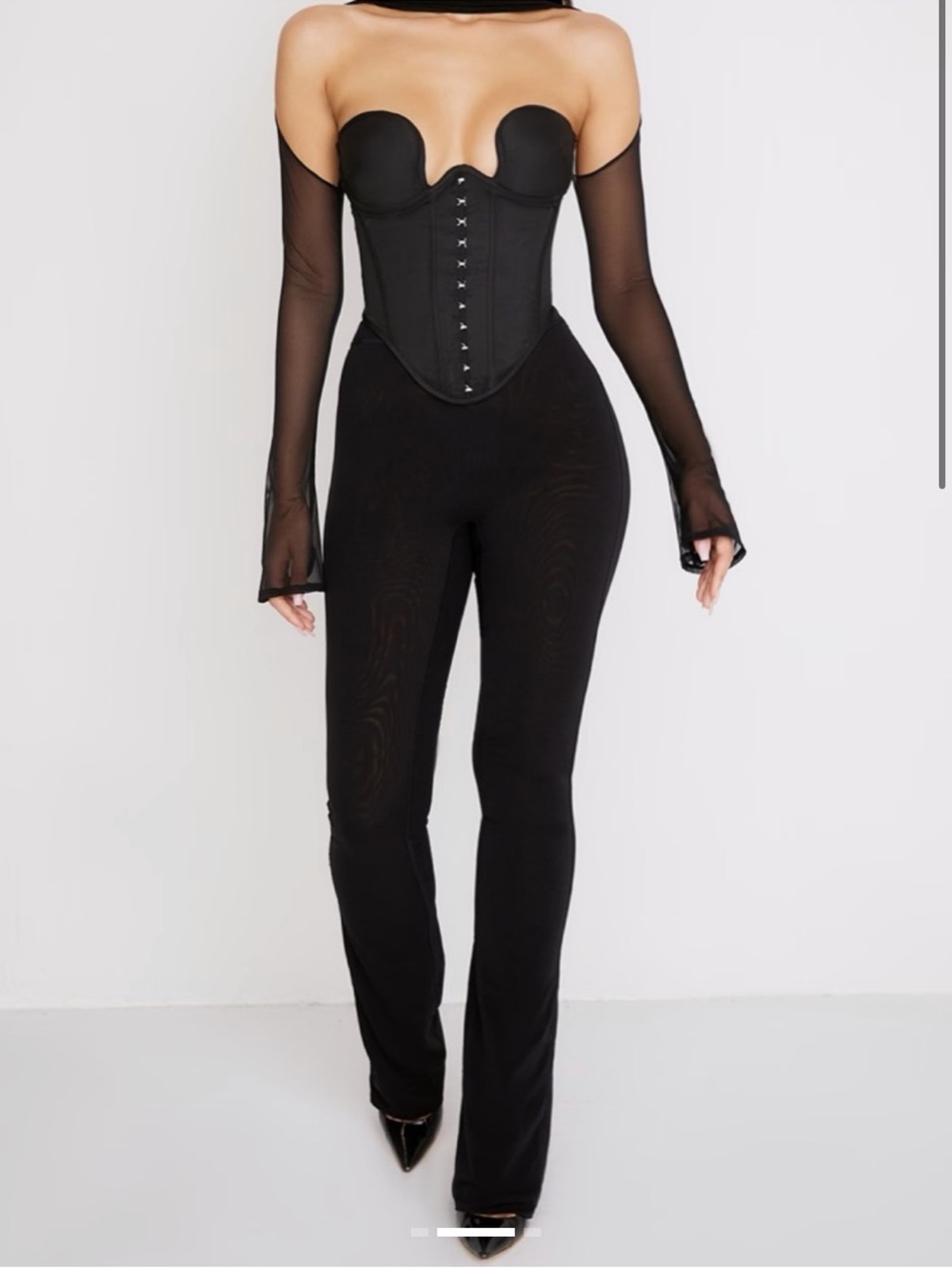 House of CB Erin Black Mesh Trousers